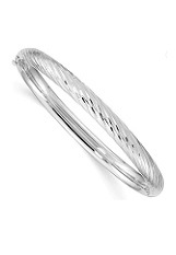 small delightful white gold textured baby bangle